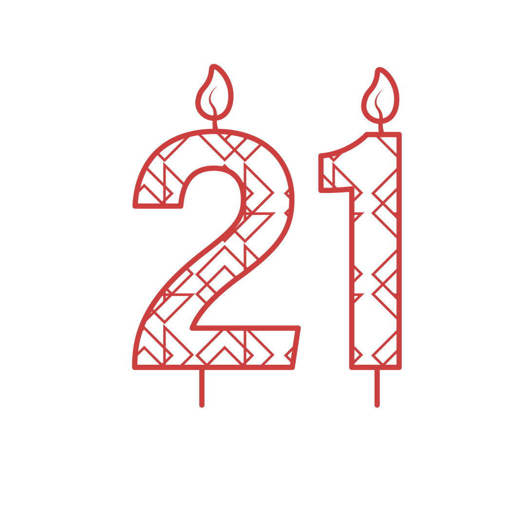 Red 21 Birthday Candle with Pattern on Transparent Background - Download Free Stock Images Pikwizard.com