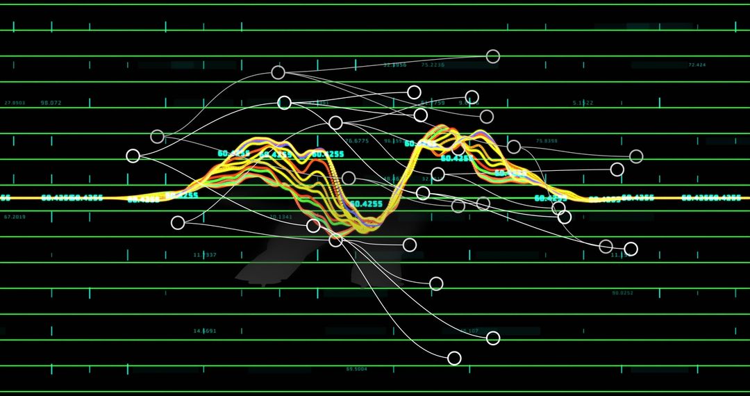 Pulse Waveform Display with Connected Data Nodes on Grid