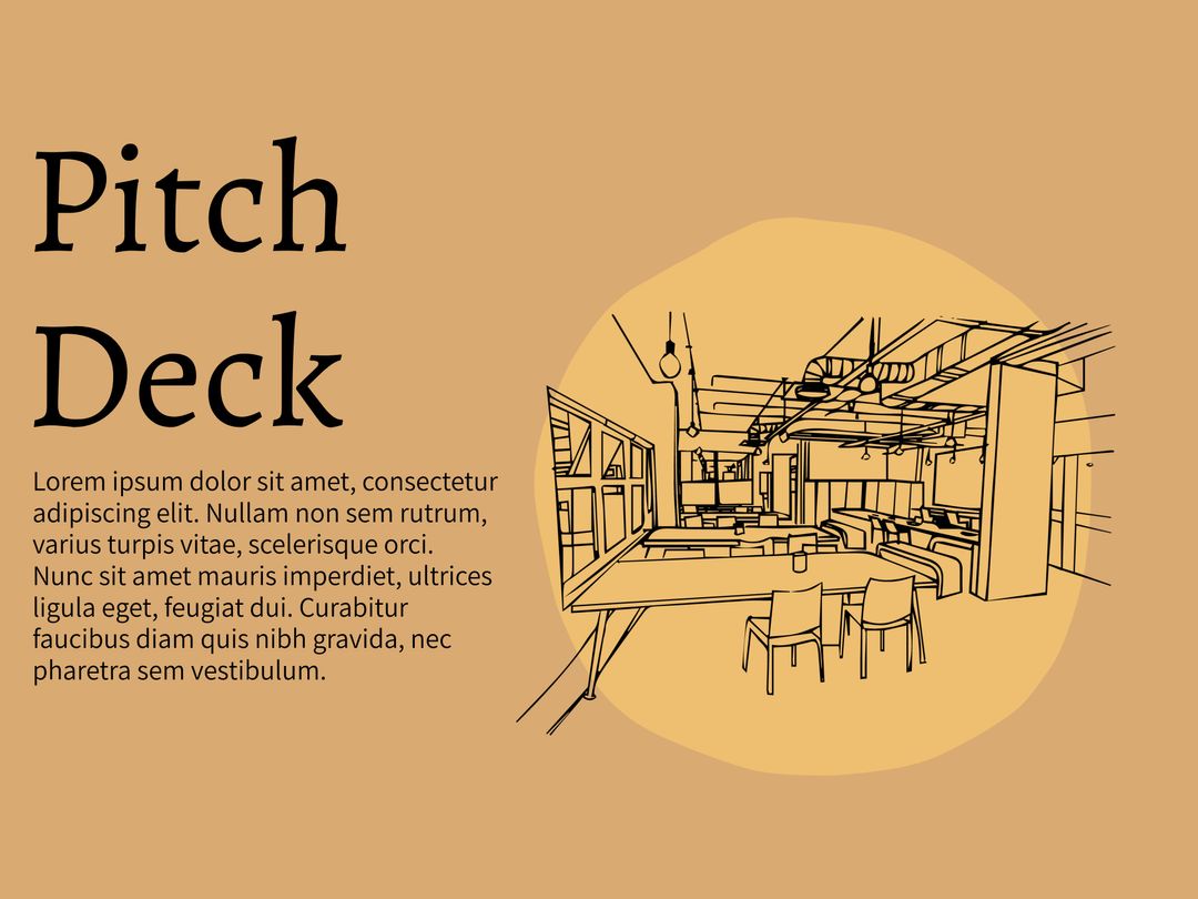 Modern Office Sketchy Illustration Business Presentation Template