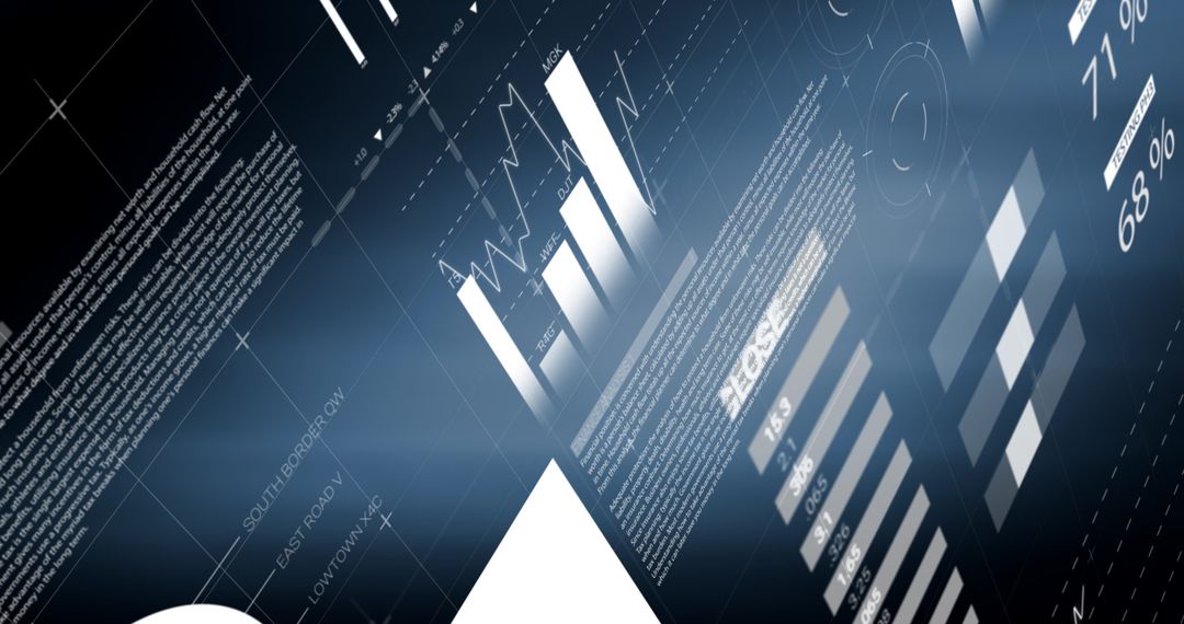 Digital Financial Data Analysis on Blue Interface