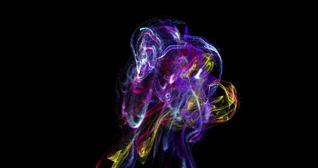 Colorful Digital Waves on Dark Background