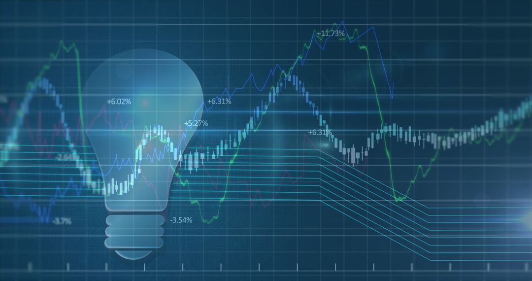 Innovative Lightbulb Graphic with Dynamic Profit Graph