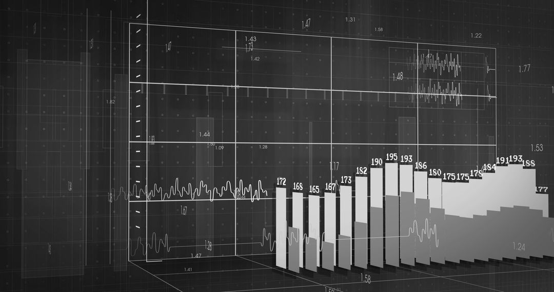 Digital Data Processing on Black Background Display