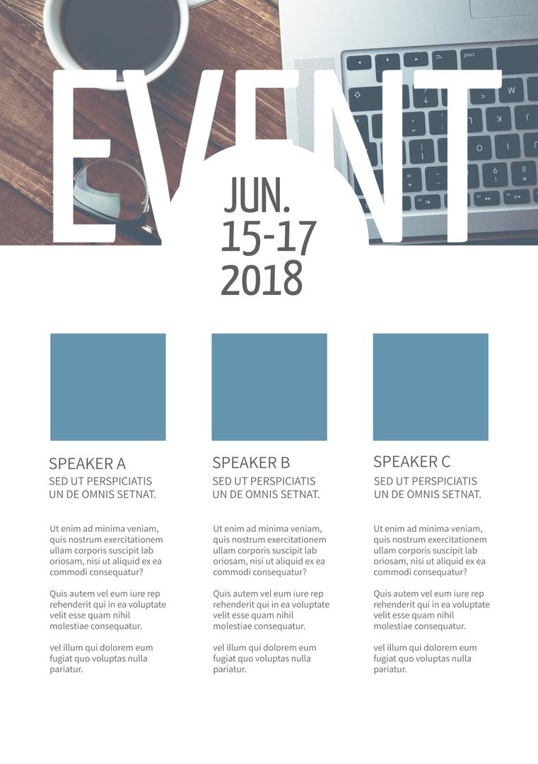 Sleek Business Event Template with Speaker Highlights - Download Free Stock Templates Pikwizard.com