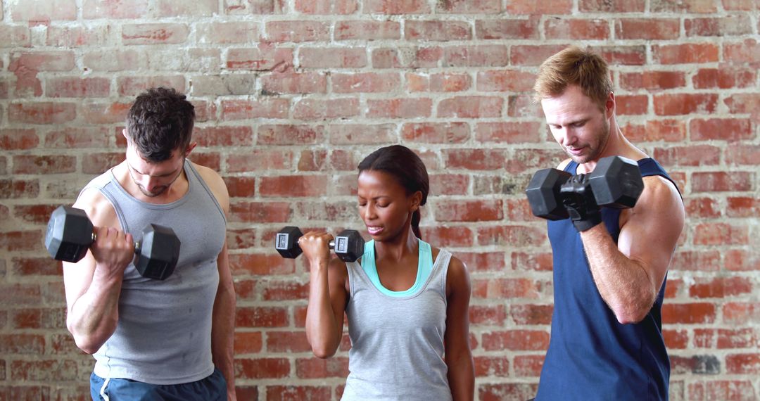 Diverse Group Lifting Dumbbells During Workout - Free Images, Stock Photos and Pictures on Pikwizard.com