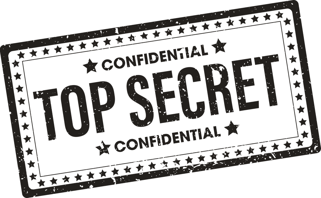 Confidential Top Secret Stamp on Transparent Background
