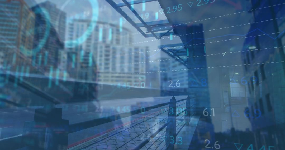 Digital Financial Data Visualization Merges with Cityscape