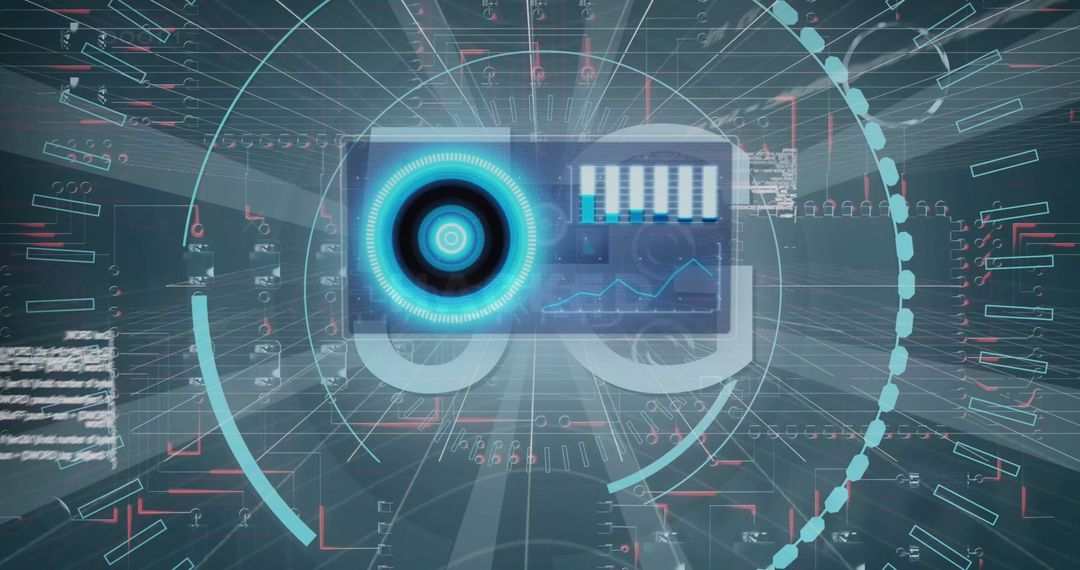 Futuristic Digital Data Processing Interface with AI Insight
