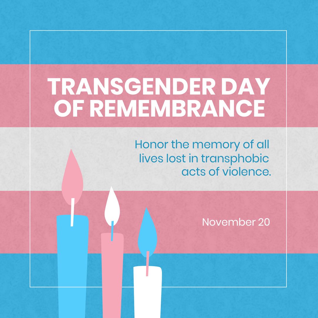 Transgender Day of Remembrance with Candle Symbolism and Flag