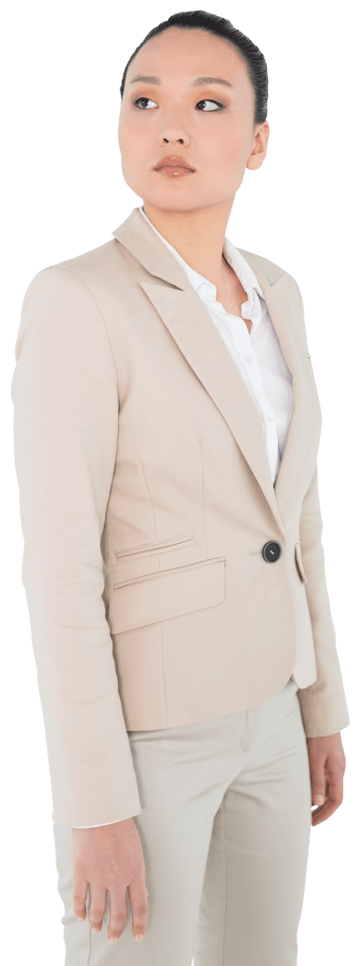 Thoughtful Asian Businesswoman Transparent Background