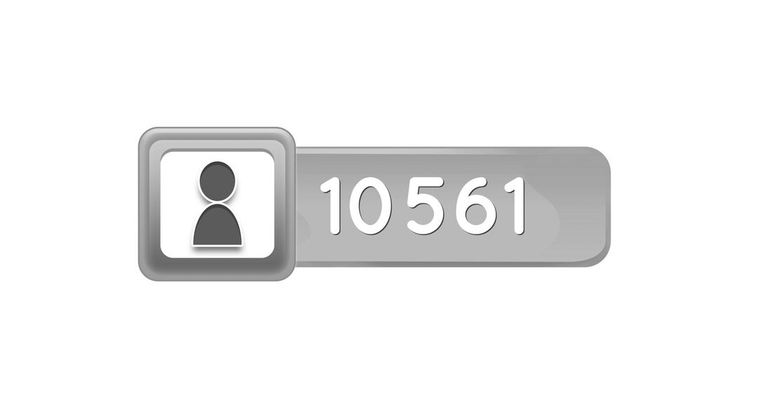 User Count Icon Displaying 10561 on White Background