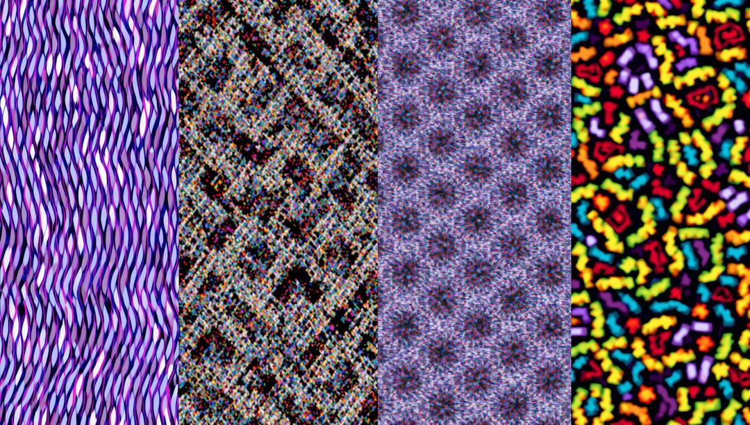 Abstract Pattern Panels with Vibrant Colors in Modern Art Display