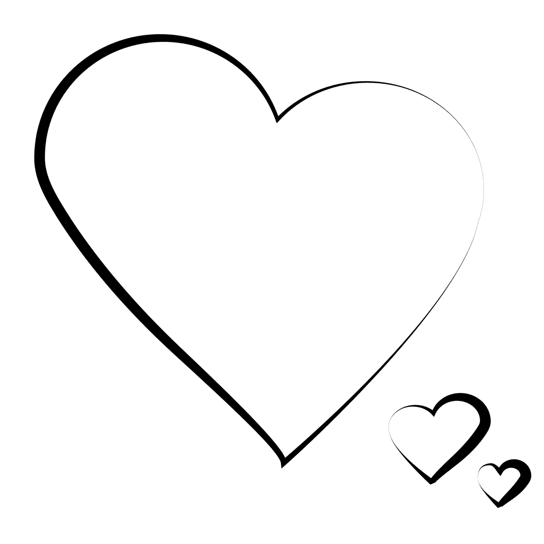 White Hearts on Black with Transparent Background Design
