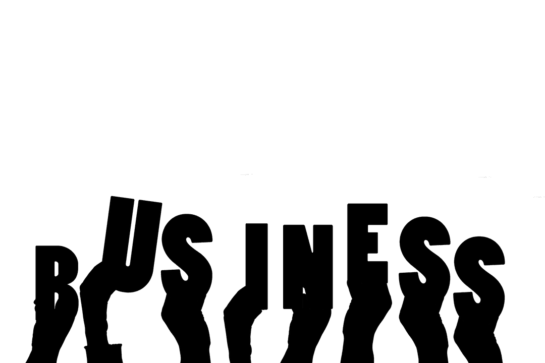 Transparent Illustration of Hands with Business Text Concept