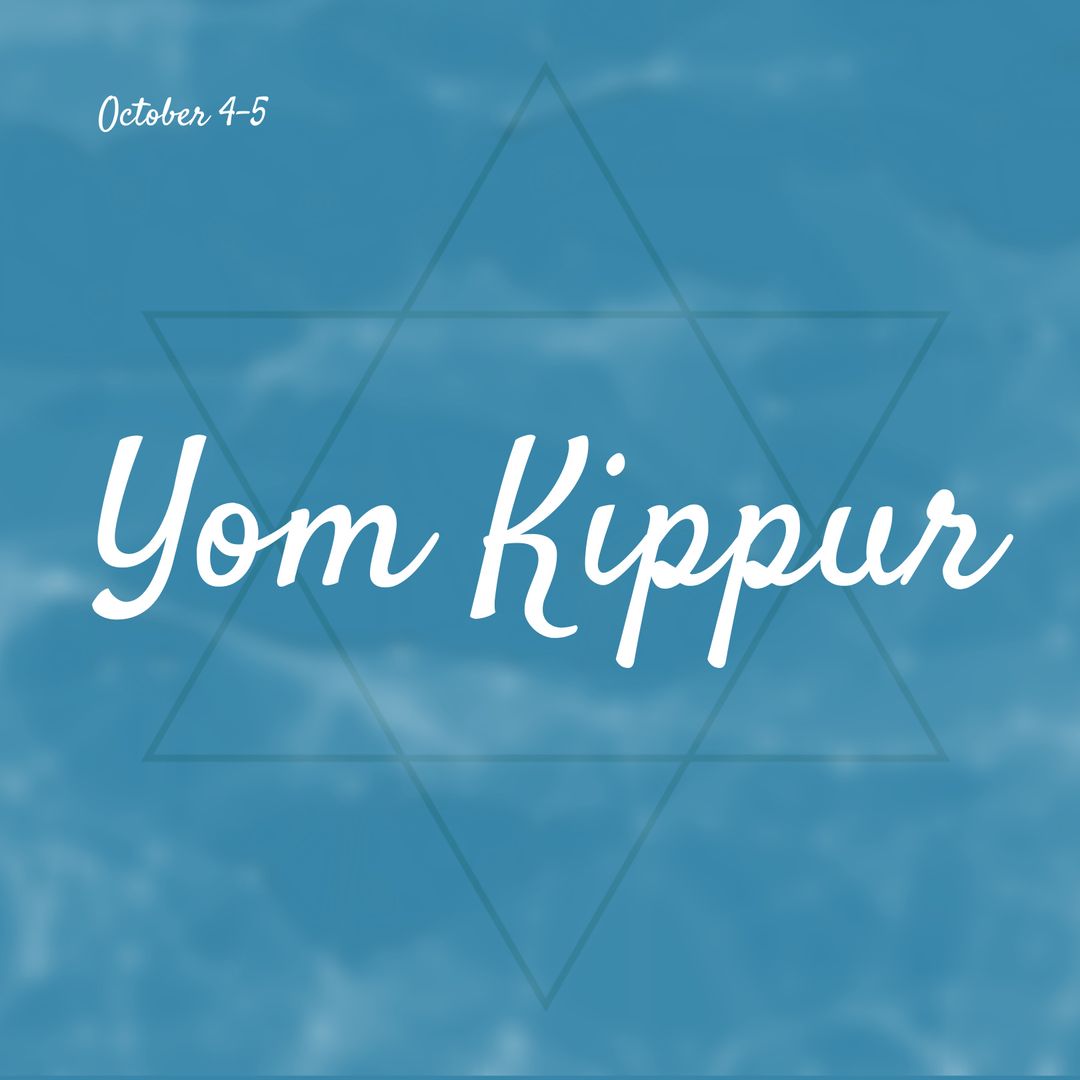 Yom Kippur Banner with Star of David and Blue Background - Download Free Stock Templates Pikwizard.com