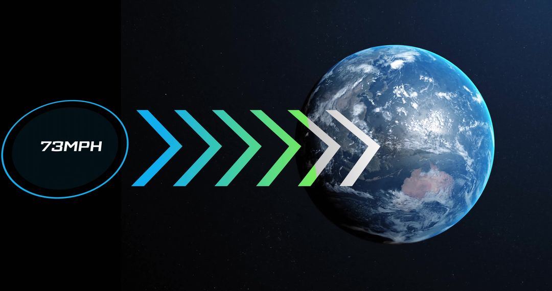 Global data processing with digital arrows and earth