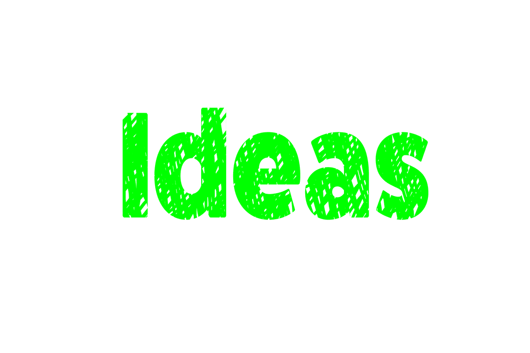 Green Ideas Text on Transparent Background