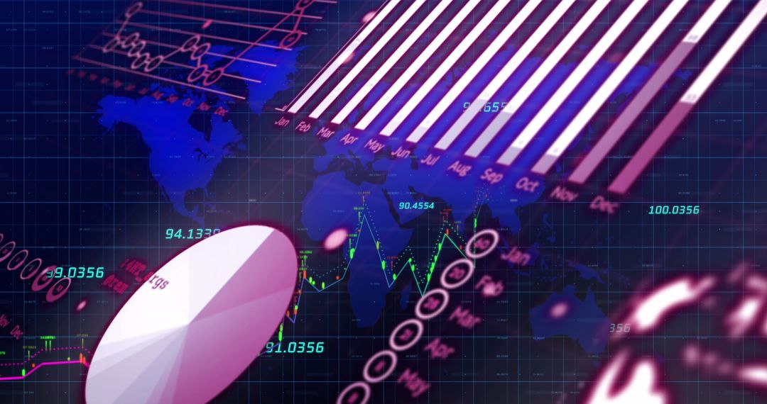 Abstract Technology Background with Global Data Visuals