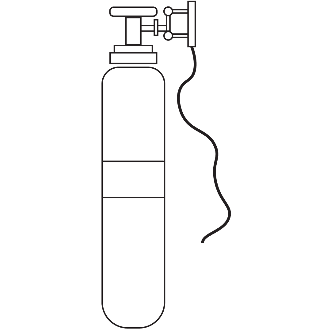 White Oxygen Tank Graphic on Transparent Background