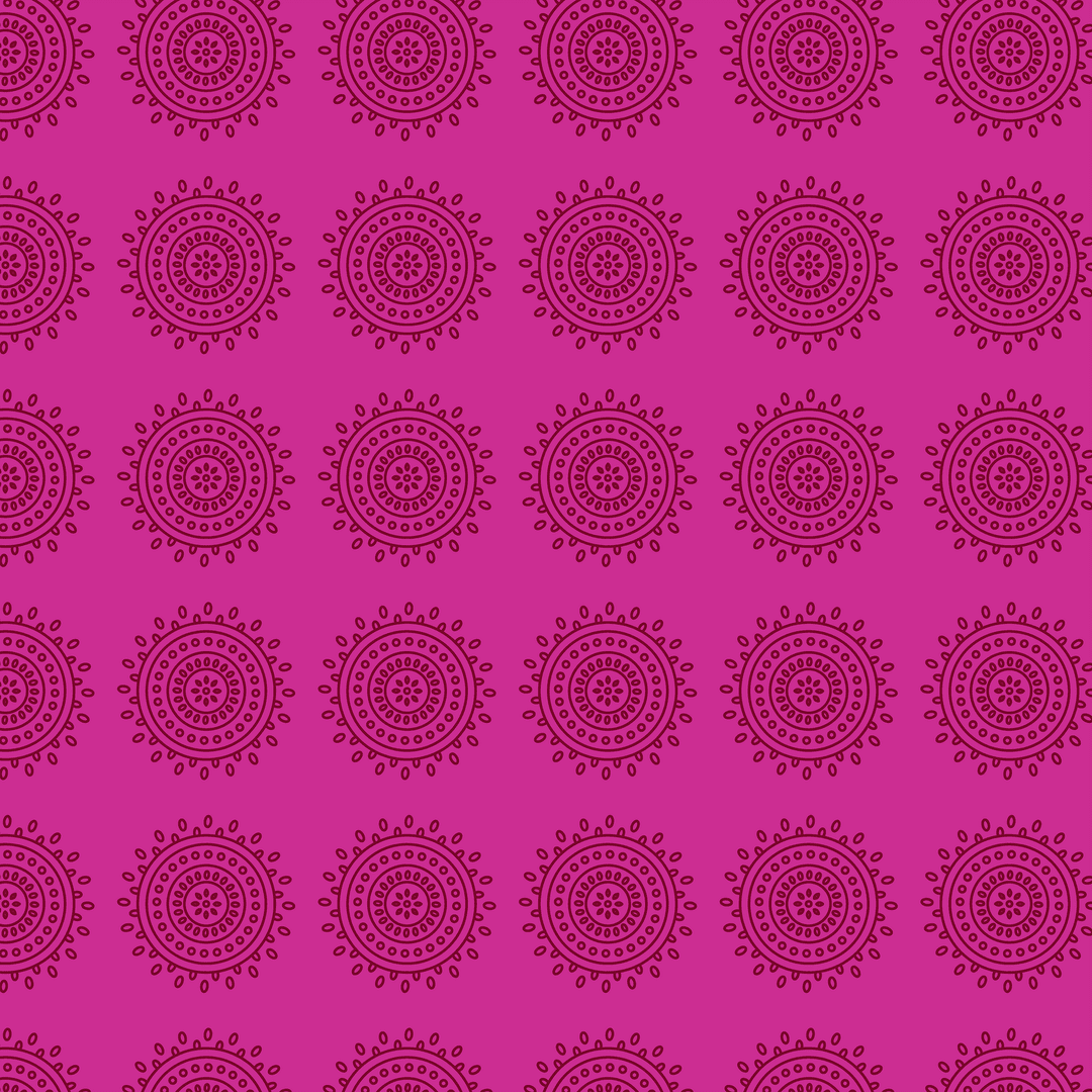 Intricate Red Pattern Motifs on Transparent Pink Background