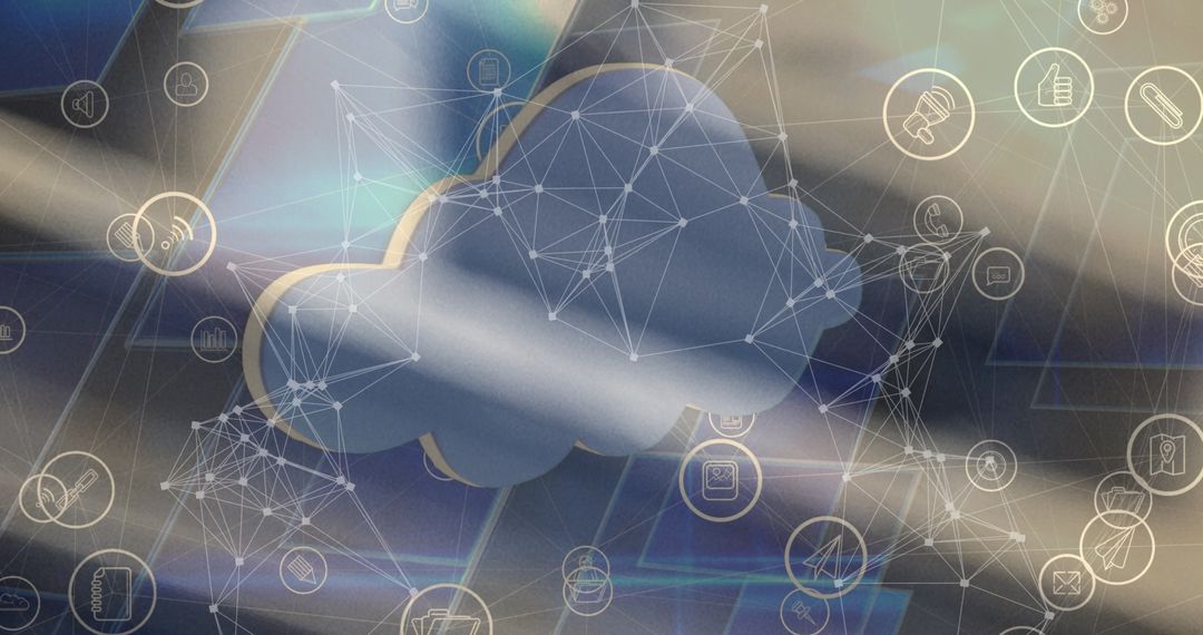 Digital Cloud Network with Technology Icons