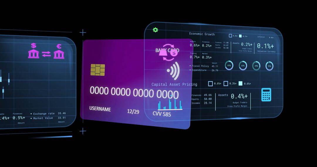 Futuristic Online Banking with Digital Credit Card and Data Dashboard