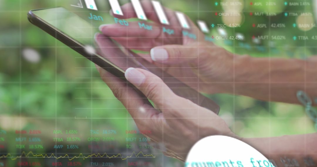 Technological Integration of Finance: Woman Analyzing Digital Market Data