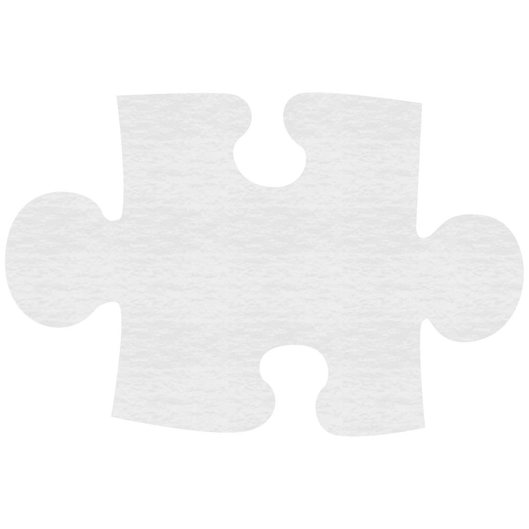 White Puzzle Piece on Transparent Background Isolated Vector