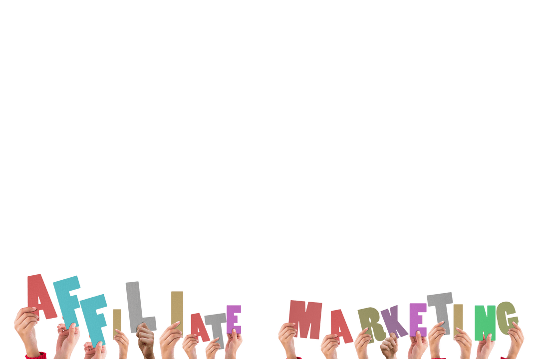 Transparent Hands Holding Up Affiliate Marketing Sign