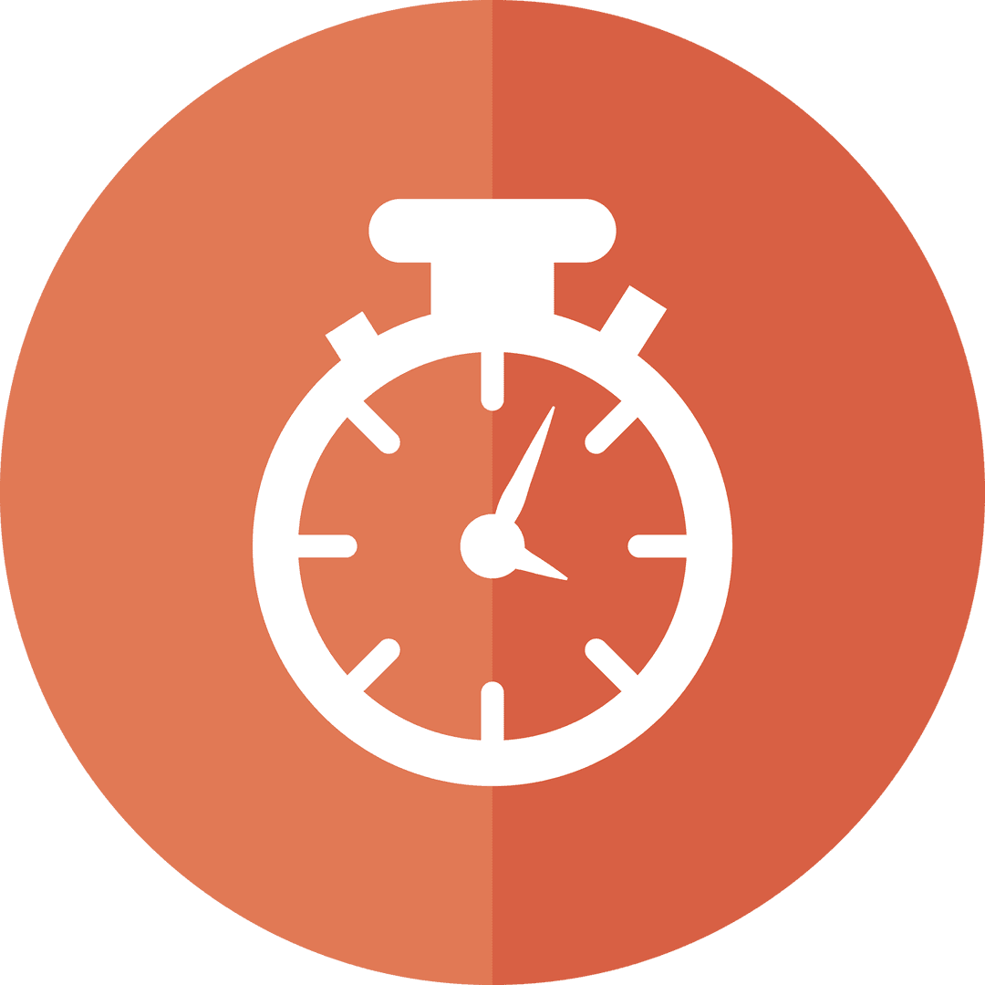 Red Circular Stopwatch Illustration on Transparent Background