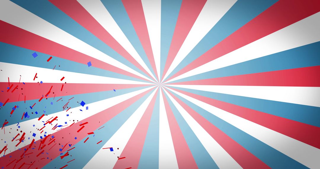 Dynamic American Flag with Festive Confetti Effect