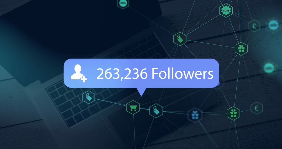 Banner of Digital Growth with Increasing Followers and Network Icons