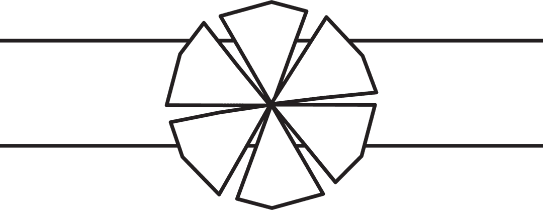 Black Geometric Ribbon on Transparent Background