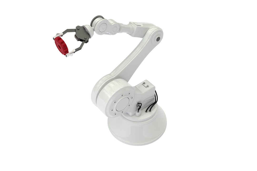 Transparent Robotic Arm Holding Gear Symbolizing Technology Advancement - Download Free Stock Images Pikwizard.com