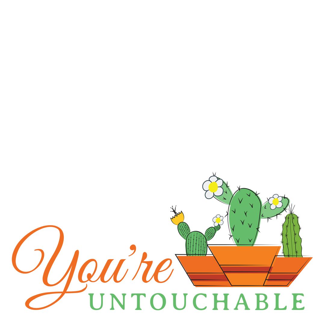 Empowerment Message with Cactus Illustration Symbolizing Resilience