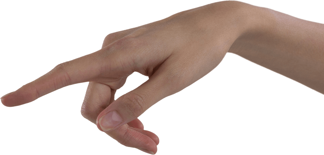 Female Hand Gesturing on Transparent Background