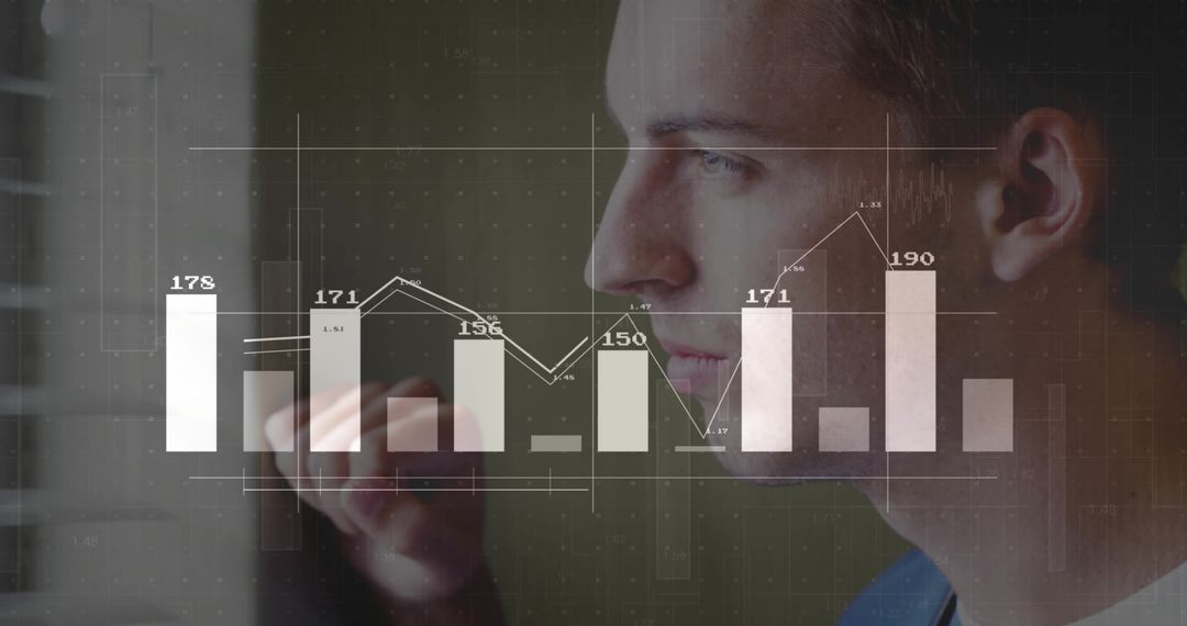 Business Analyst Interacting with Digital Interface for Data Analysis
