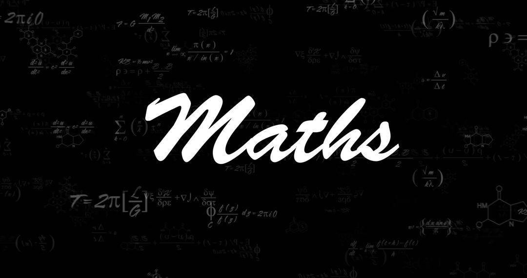Mathematical Equations on Black Background in Digital Interface