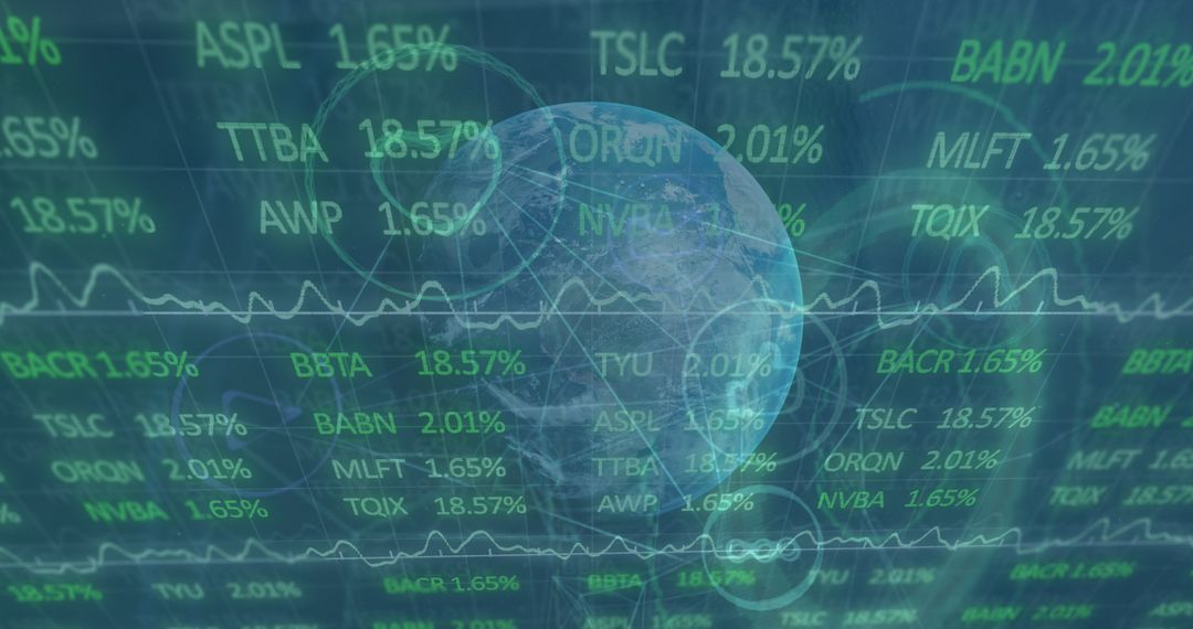 Global stock market data with networking and digital interface