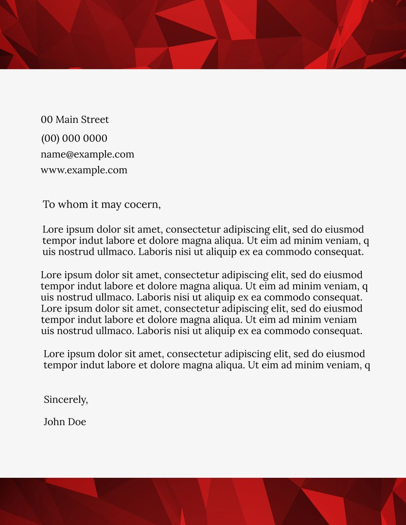 Elegant Red And White Professional Letterhead Template - Download Free Stock Templates Pikwizard.com