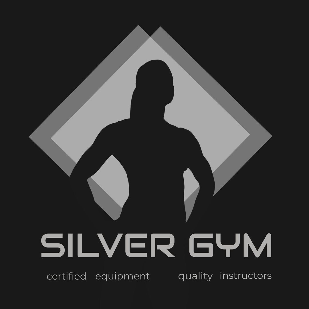 Dynamic Gym Branding with Muscular Silhouette and Geometric Design