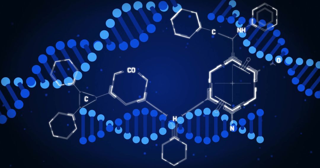 Abstract DNA Strand and Molecular Structures for Scientific Research