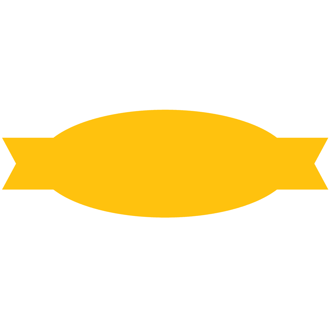 Yellow Ribbon Banner Digital Art on Transparent Background