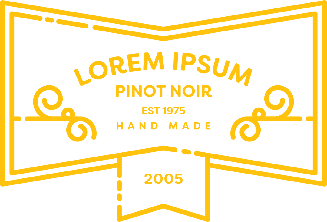 Yellow Badge Design with Mockuplorem Ipsum Text in Victorian Style on Transparent - Download Free Stock Images Pikwizard.com