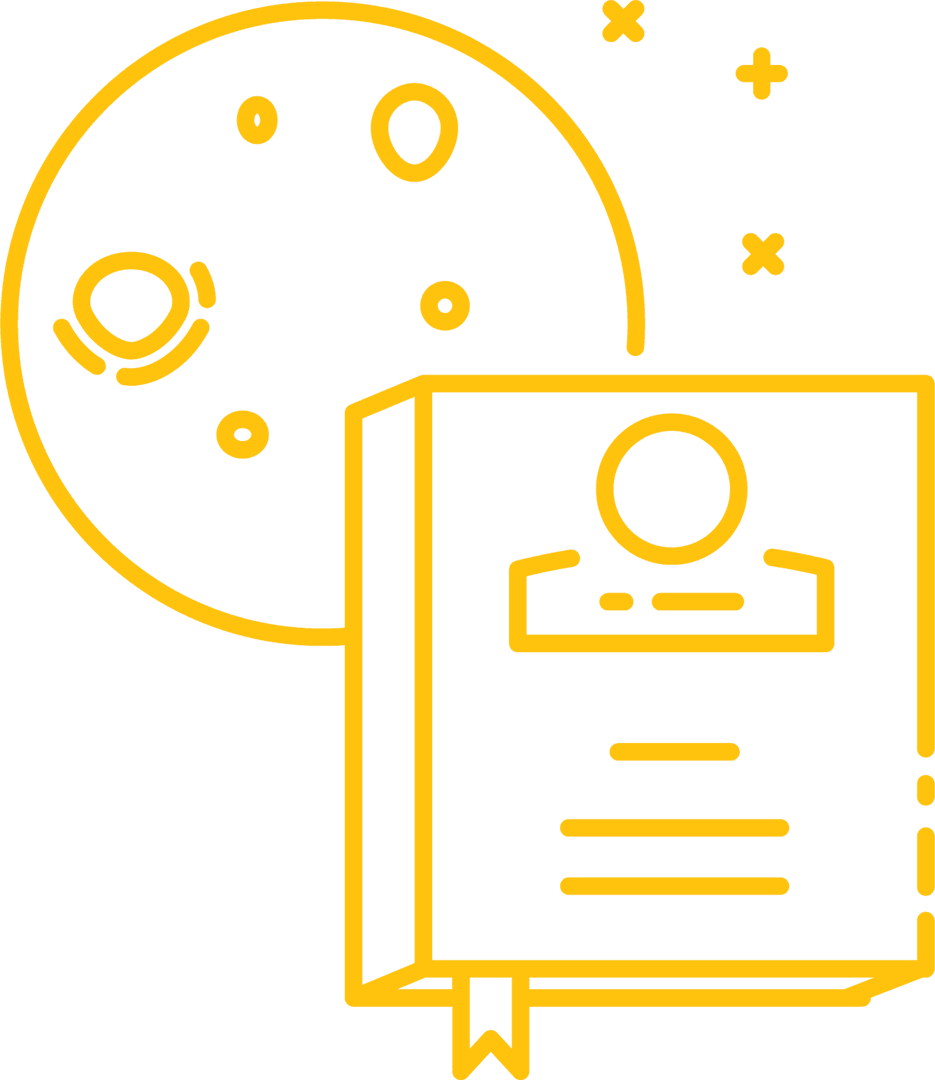 Vector Illustration of Book and Moon on Transparent Background