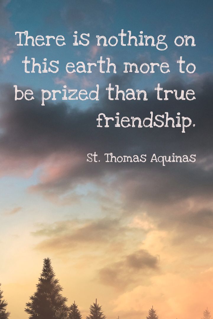 Inspirational Quote on Friendship with Peaceful Twilight Sky
