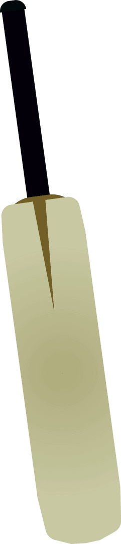 Flat Design Cricket Bat on Transparent Background with Black Grip