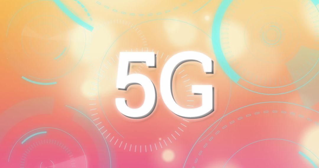 5G Concept with Vibrant Gradient and Tech Elements