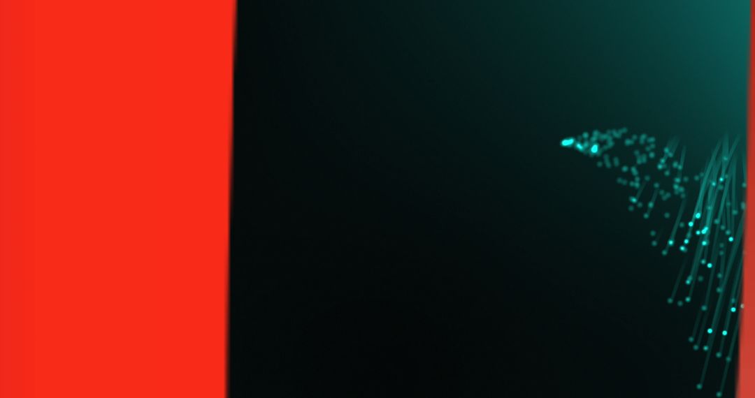 Illuminated Fiber Optics on Abstract Red and Black Backdrop