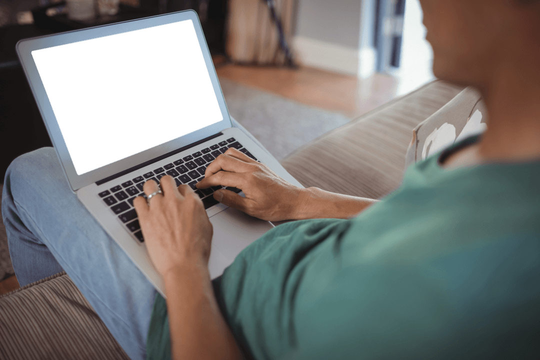 midsection of man in transparent layer using laptop at home relaxed - Download Free Stock Images Pikwizard.com